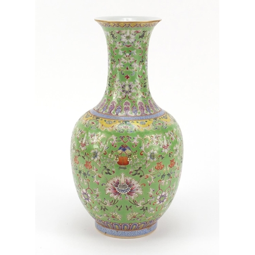 69 - Good Chinese porcelain vase, finely hand painted in the famille rose palette with flower baskets and... 