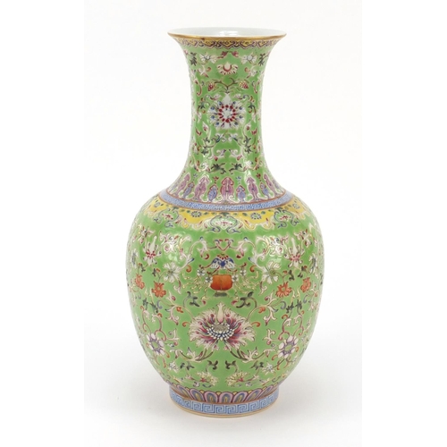 69 - Good Chinese porcelain vase, finely hand painted in the famille rose palette with flower baskets and... 