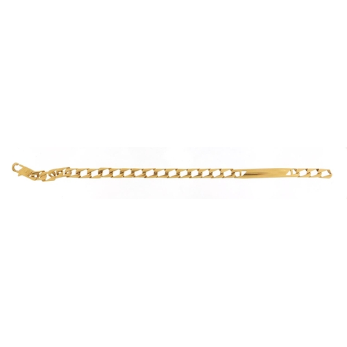 397 - 18ct gold identity bracelet, 16cm in length, 10.8g