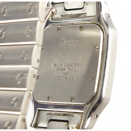 677 - Gentleman's Cartier wristwatch with date dial, the case numbered 122145CD, with paperwork, the dial ... 