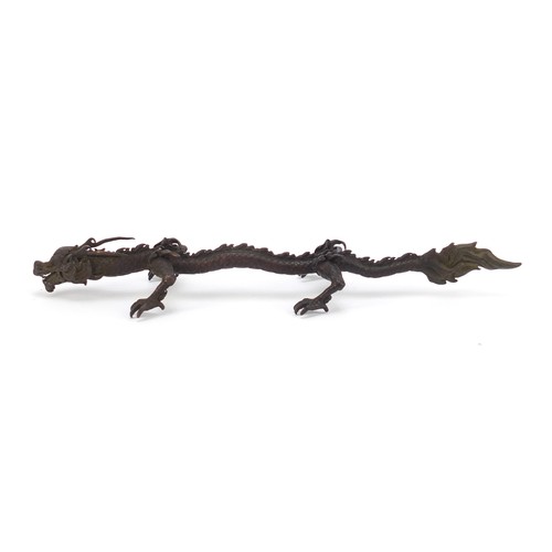 260 - Large Japanese patinated bronze dragon, 15.5cm in length