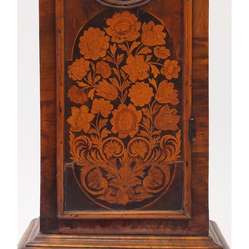 30 - William III burr walnut and floral panel marquetry eight day long case clock by Joseph Windmills of ... 