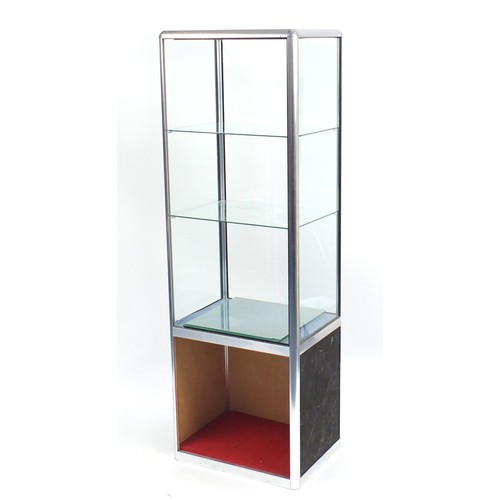 2192 - Glazed shop display cabinet fitted with two adjustable shelves, 183cm H x 61cm W x 45cm D