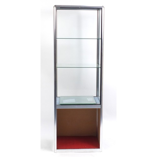 2192 - Glazed shop display cabinet fitted with two adjustable shelves, 183cm H x 61cm W x 45cm D