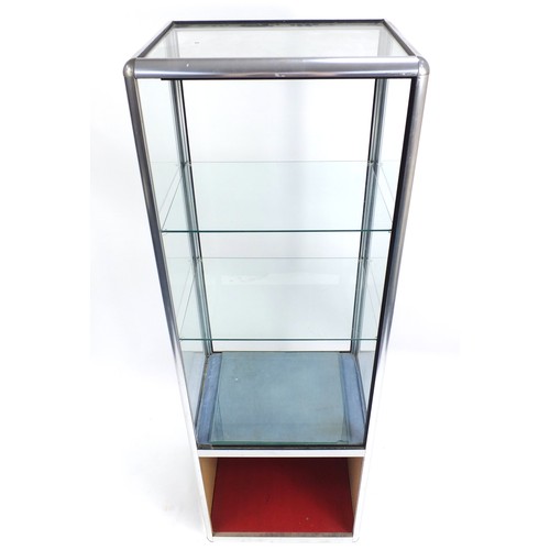 2192 - Glazed shop display cabinet fitted with two adjustable shelves, 183cm H x 61cm W x 45cm D