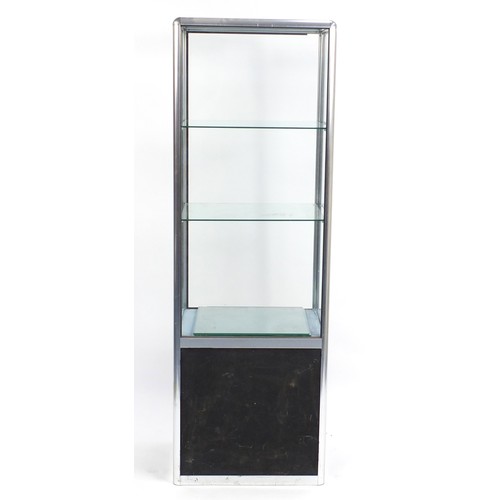 2192 - Glazed shop display cabinet fitted with two adjustable shelves, 183cm H x 61cm W x 45cm D