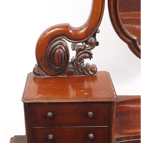 2194 - Victorian mahogany dressing table with swing mirror back and a series of drawers, 160cm H x 120cm W ... 