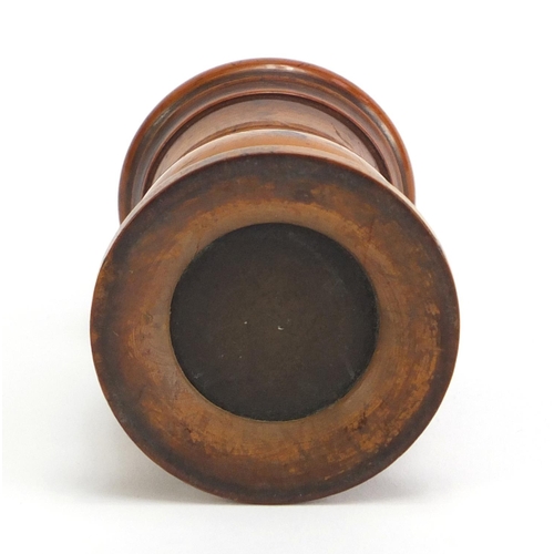 44 - 19th century turned fruit wood glove powder pot, 12.5cm high