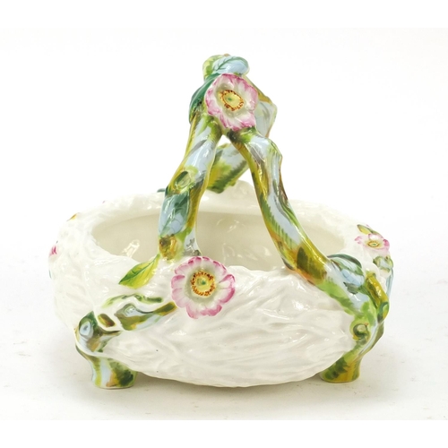 146 - Royal Worcester naturalistic porcelain basket, 15.5cm high