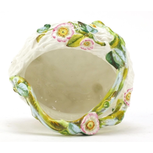 146 - Royal Worcester naturalistic porcelain basket, 15.5cm high