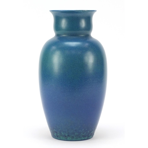 126 - Large Pilkington's Royal Lancastrian pottery vase having a mottled blue glaze, numbered 2181, 30cm h... 