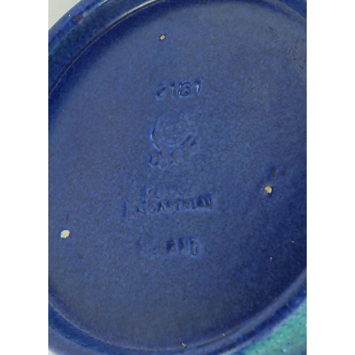126 - Large Pilkington's Royal Lancastrian pottery vase having a mottled blue glaze, numbered 2181, 30cm h... 