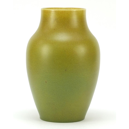 128 - Large Pilkington's Royal Lancastrian pottery vase having a mottled yellow/green glaze, numbered 2085... 