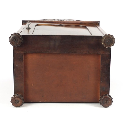 47 - Victorian walnut and mahogany table top stationary cabinet, enclosing a sectional letter rack above ... 