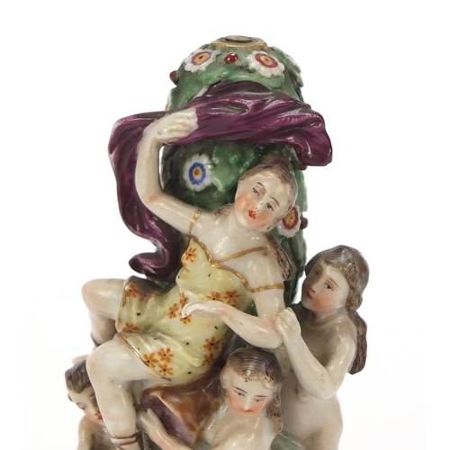 62 - 18th century Chelsea (Charles Gouyn) porcelain figural snuff bottle, gilt anchor to the reverse, 11c... 