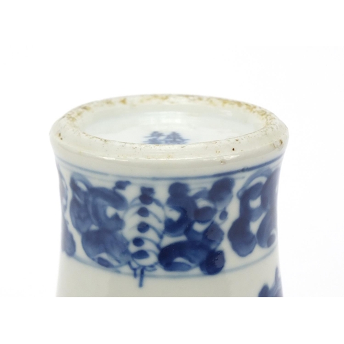 162 - Chinese blue and white porcelain baluster vase hand painted with eight immortals, four figure charac... 