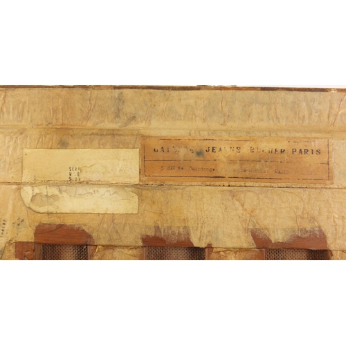 159 - Abstract composition, oil on canvas laid on board, details verso, framed, 39.5cm x 20cm