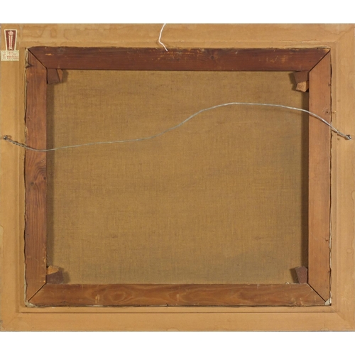 157 - Marsh Landscape, Continental school oil on canvas, mounted and framed, 58.5cm x 49.5cm