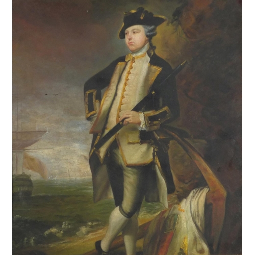 67 - Portrait of Lord Nelson, Old Master style oil on canvas laid on board, framed, 48cm x 43.5cm