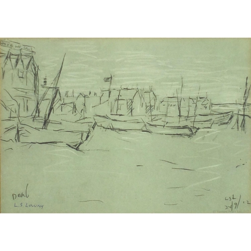 68 - Laurence Stephen Lowry - Deal, ink signed print with embossed watermark, published Ventura Prints 19... 