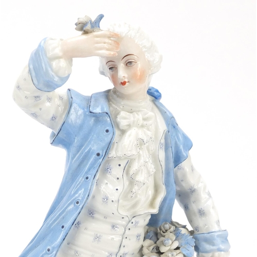 149 - Pair of 19th century Continental porcelain figures of the flower sellers, the largest 27cm high