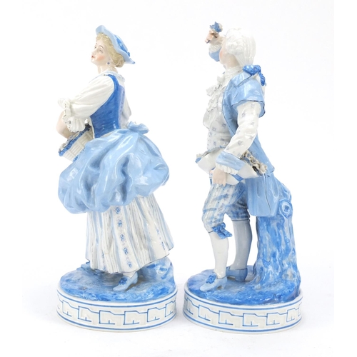 149 - Pair of 19th century Continental porcelain figures of the flower sellers, the largest 27cm high