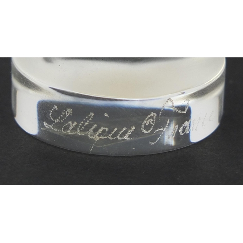 131 - Lalique frosted and clear glass squirrel paperweight, etched Lalique France, 11cm high