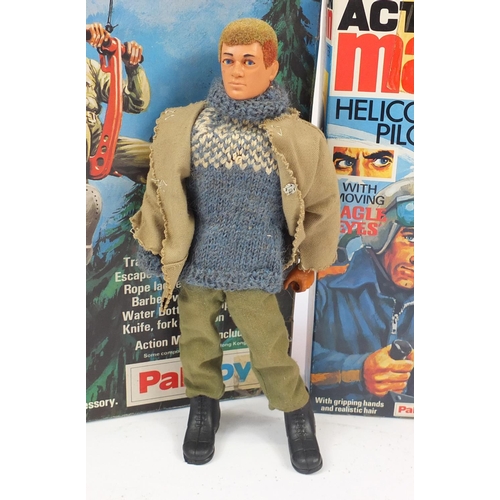 577 - Vintage action figures and accessories including Action Man helicopter pilot action figure by Palito... 