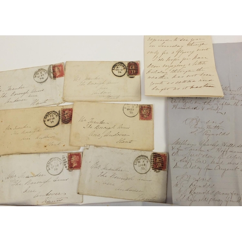 2127 - Victorian postal history covers with penny red stamps together with tweezers and binocular stamp vie... 