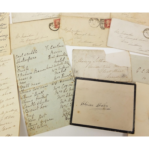 2127 - Victorian postal history covers with penny red stamps together with tweezers and binocular stamp vie... 