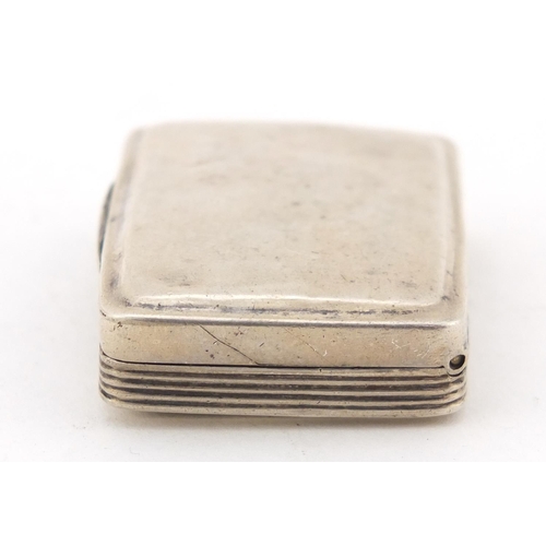 30 - George III silver vinaigrette, the hinged lid with engraved decoration and gilt interior, W.B makers... 