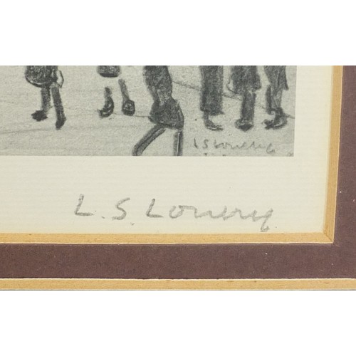 64 - Laurence Stephen Lowry - The Reference Library, Manchester, pencil signed print with embossed waterm... 