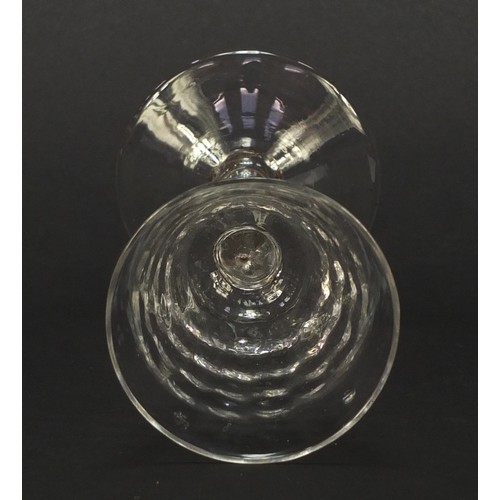 56 - 18th century wine glass bobbled bowl, 17cm high