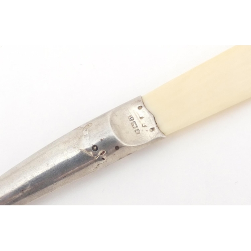 542 - George V silver and ivory page turner, Birmingham 1912, 14.5cm in length