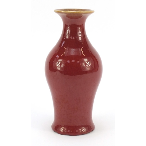 569 - Chinese porcelain vase having a sang de boeuf glaze, 22cm high