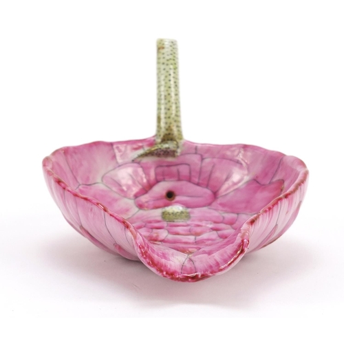 287 - Chinese famille rose porcelain libation cup in the form of an open lotus flower, 16cm in length