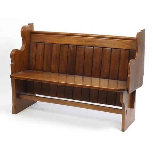 1323 - Oak pew, 91cm H x 125cm W x 50cm D