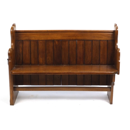 1323 - Oak pew, 91cm H x 125cm W x 50cm D