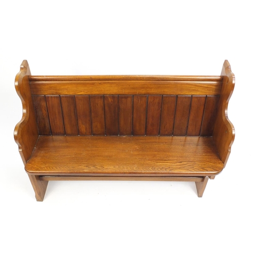 1323 - Oak pew, 91cm H x 125cm W x 50cm D