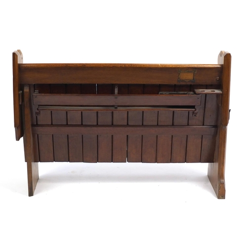 1323 - Oak pew, 91cm H x 125cm W x 50cm D