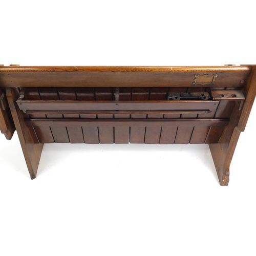 1323 - Oak pew, 91cm H x 125cm W x 50cm D