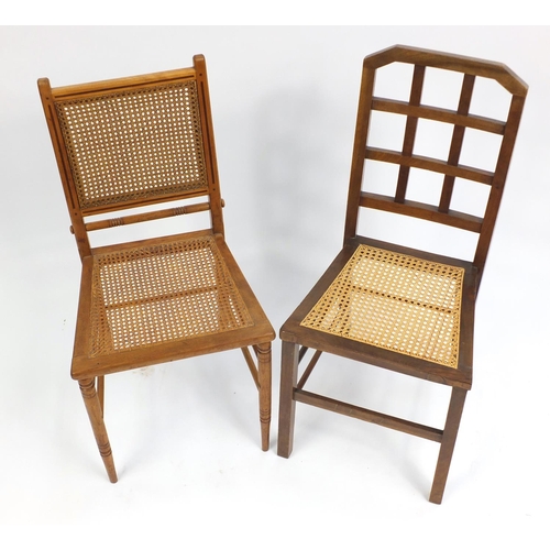 1398 - Two occasional chairs with cane seats