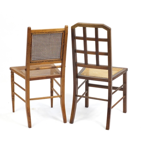 1398 - Two occasional chairs with cane seats