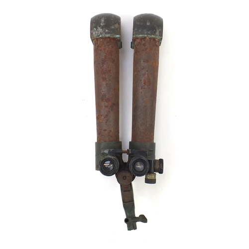 700 - Pair of German military World War II donkey ear binoculars by Wetzlar, numbered H/6400 262298, 50cm ... 