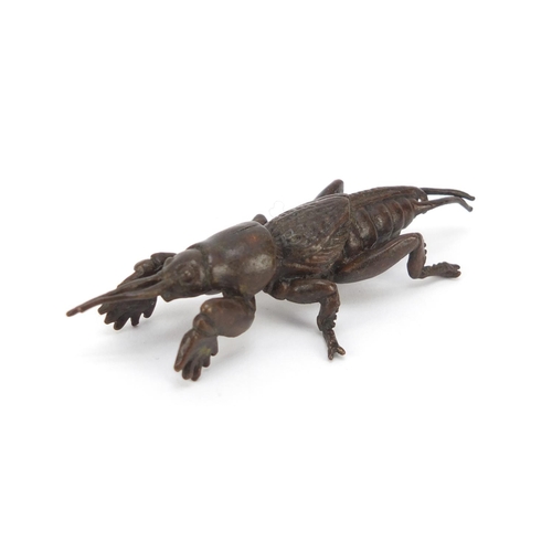 1994 - Japanese patinated bronze insect, impressed character marks to the underside, 7cm in length