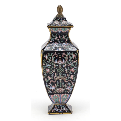 189 - 19th century French aesthetic glass vase and cover attributed to Moser in the Chinese manner, 29cm h... 