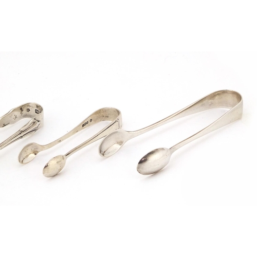 544 - Five pairs of Victorian and later silver sugar tongs, including a pair by Charles Stuart Harris, Lon... 