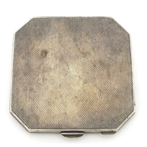 768 - William Neale & Son Ltd, Art Deco style silver compact, Birmingham 1947, 7cm x 7cm, 70.8g