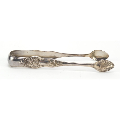 547 - Pair of Early Victorian sugar tongs by WCS, London 1845, 17cm in length, 59.6g