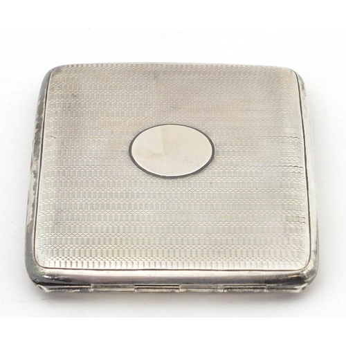 763 - Zachariah Barraclough & Sons, rectangular silver cigarette case, Chester 1914, 10cm wide, 138.2g